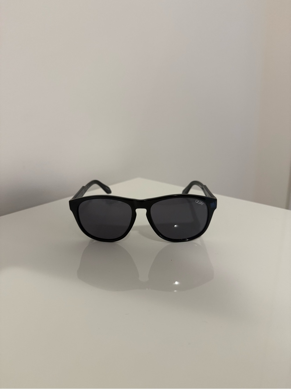 Quay Australia Classic Black Wayfarer Sunglasses with Dark Lenses